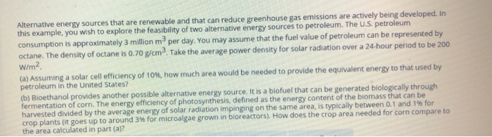 Solved Alternative energy sources that are renewable and | Chegg.com