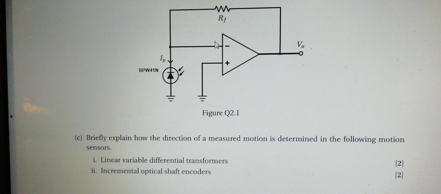 Solved (b) A Transimpedance Amplifier Circuit That Can Be | Chegg.com