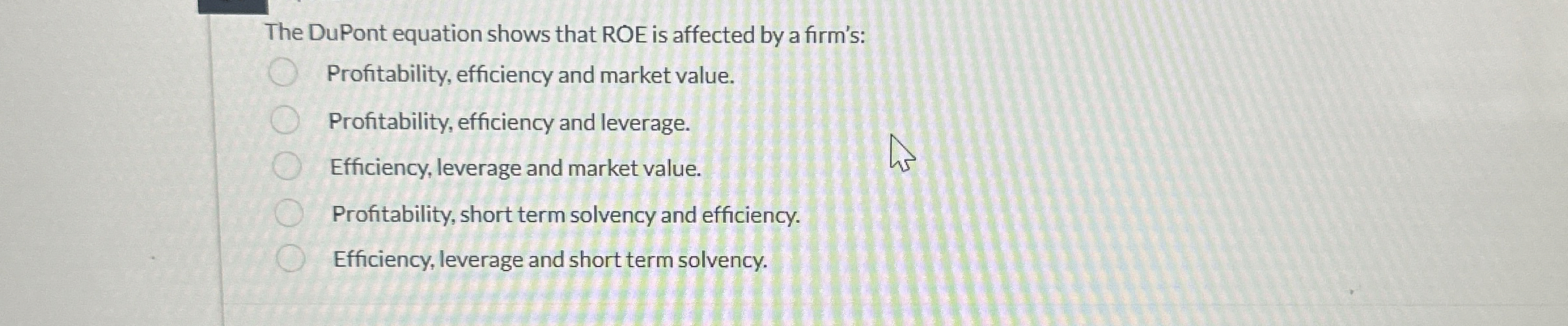 Solved The DuPont equation shows that ROE is affected by a | Chegg.com