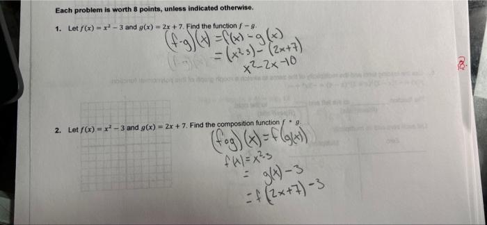 Solved Each problem is worth 8 points, unless indicated | Chegg.com