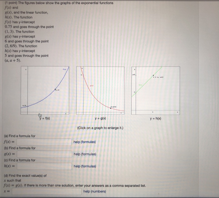 Solved (1 point) The figures below show the graphs of the | Chegg.com
