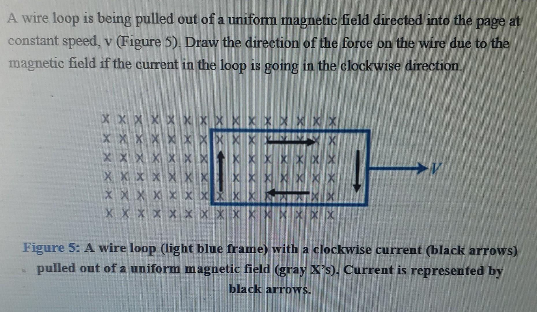 Solved A Wire Loop Is Being Pulled Out Of A Uniform Magnetic | Chegg.com