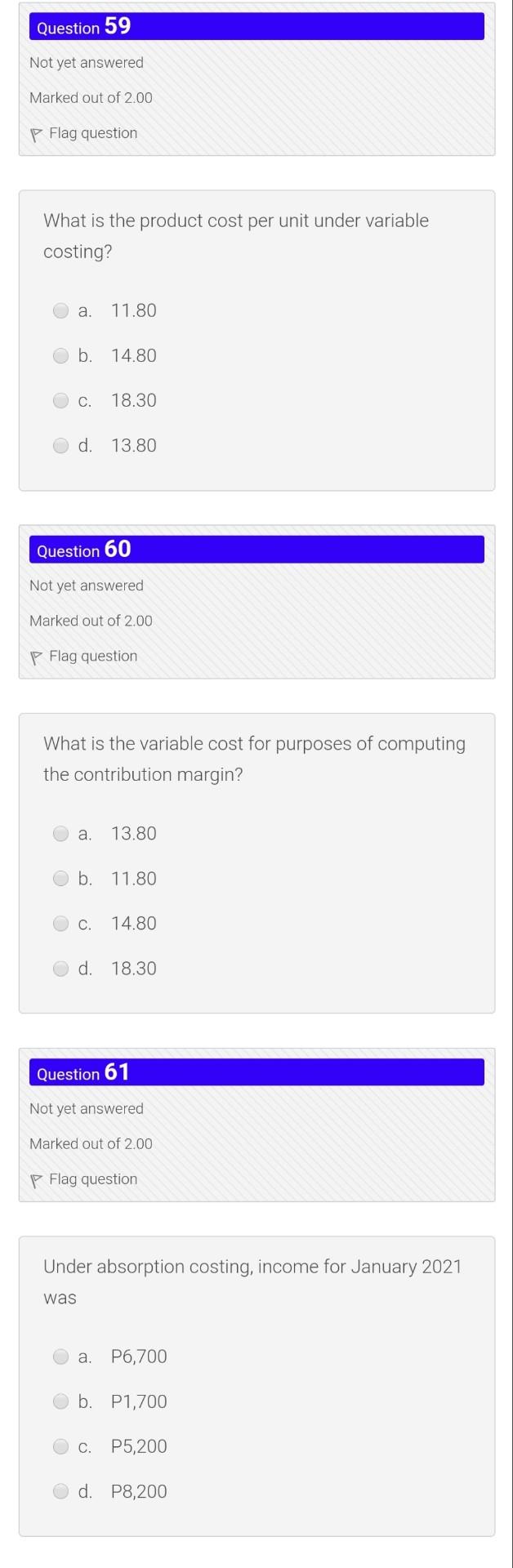 Solved Items 58 to 65 refer to the following data: During | Chegg.com