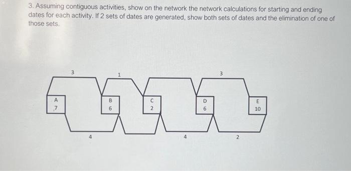 Solved 3. Assuming contiguous activities, show on the | Chegg.com