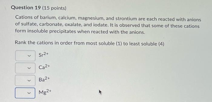 Solved Question 18 ( 20 points) Use the following data to | Chegg.com