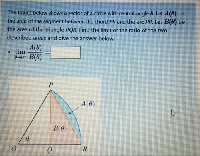 Solved The Figure Below Shows A Sector Of A Circle With Chegg Com