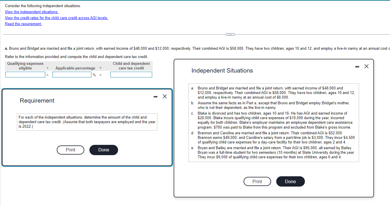 Solved Consider the following independent situations:View | Chegg.com