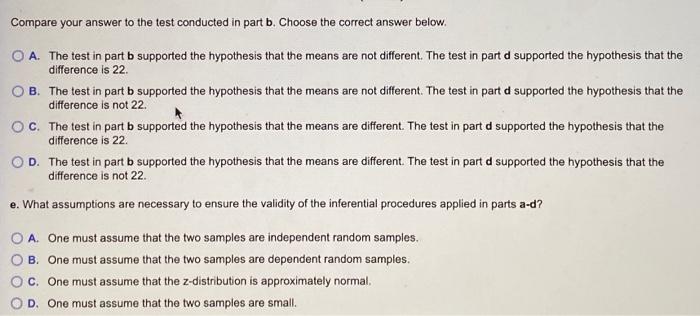 Solved In order to compare the means of two populations, | Chegg.com