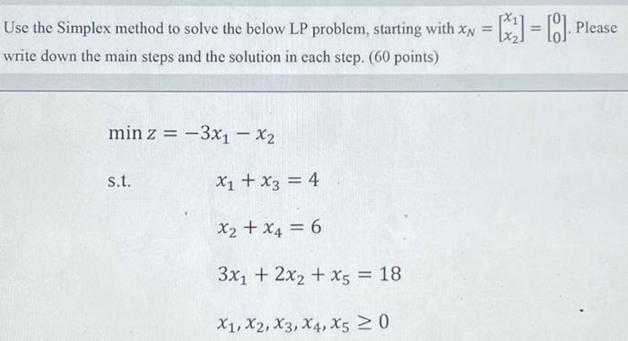 Solved Use the Simplex method to solve the below LP problem, | Chegg.com