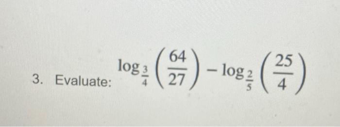 Solved log43(2764)−log52(425) | Chegg.com
