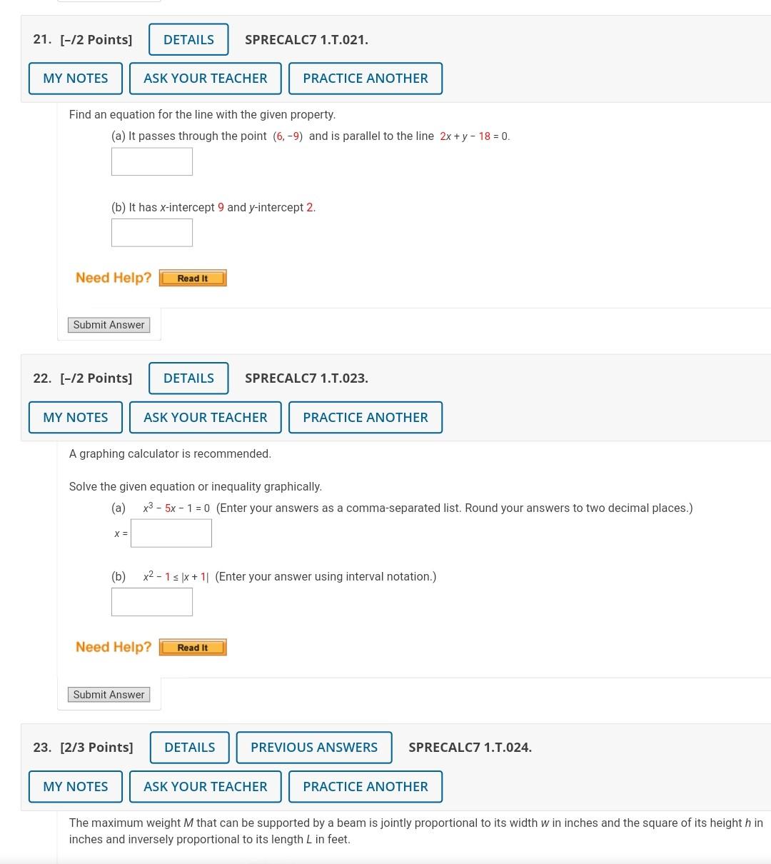 Solved Find an equation for the line with the given | Chegg.com