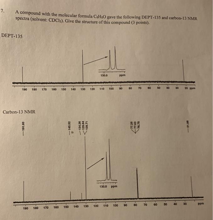 Solved 7. A compound with the molecular formula CsH30 gave | Chegg.com