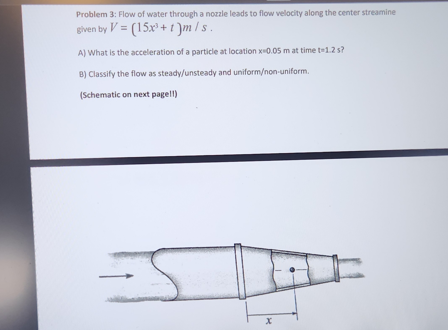 Solved Problem 3: Flow of water through a nozzle leads to | Chegg.com