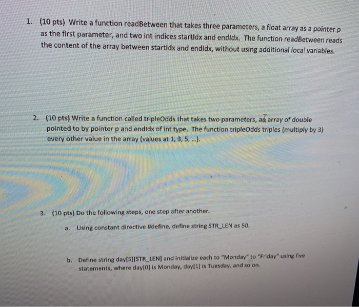 Solved 1. (10 pts) Write a function readBetween that takes | Chegg.com