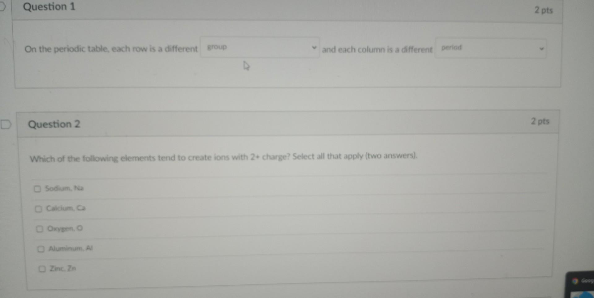 Solved On the periodic table each row is a different and Chegg