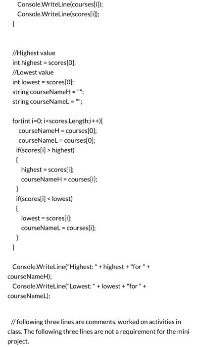 Solved Consider the following program: // Online C\# Editor | Chegg.com