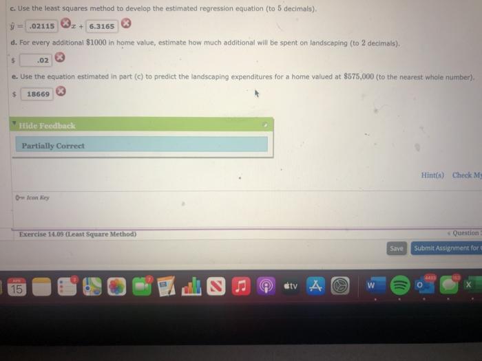Solved c. Use the least squares method to develop the | Chegg.com
