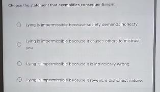 Impermissible Example Solved Choase the statement that exemplifies | Chegg.com