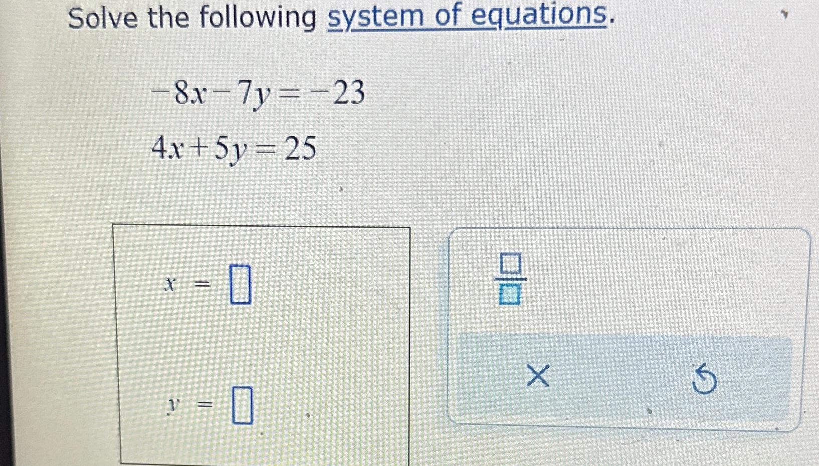 Solved Solve the following system of | Chegg.com