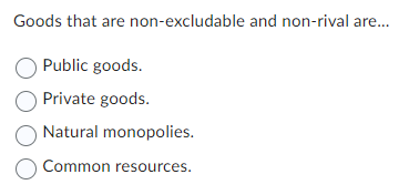 Solved Goods that are non-excludable and non-rival | Chegg.com