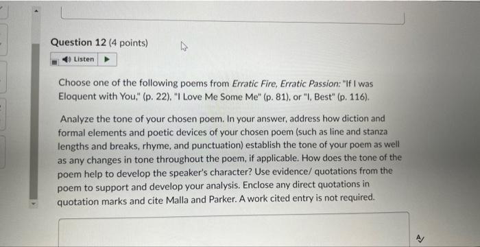 Solved Choose one of the following poems from Erratic Fire, | Chegg.com