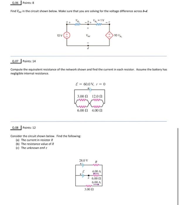 Solved Find Vbd In The Circuit Shown Below. Make Sure That | Chegg.com