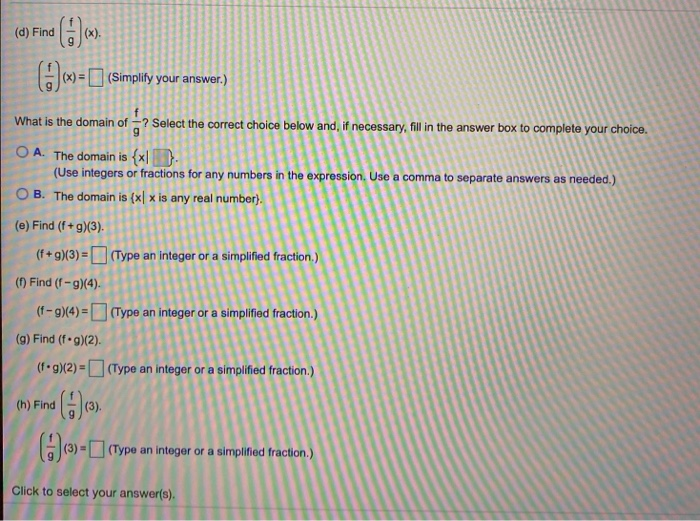 Solved For The Given Functions F And G Complete Parts A Chegg Com