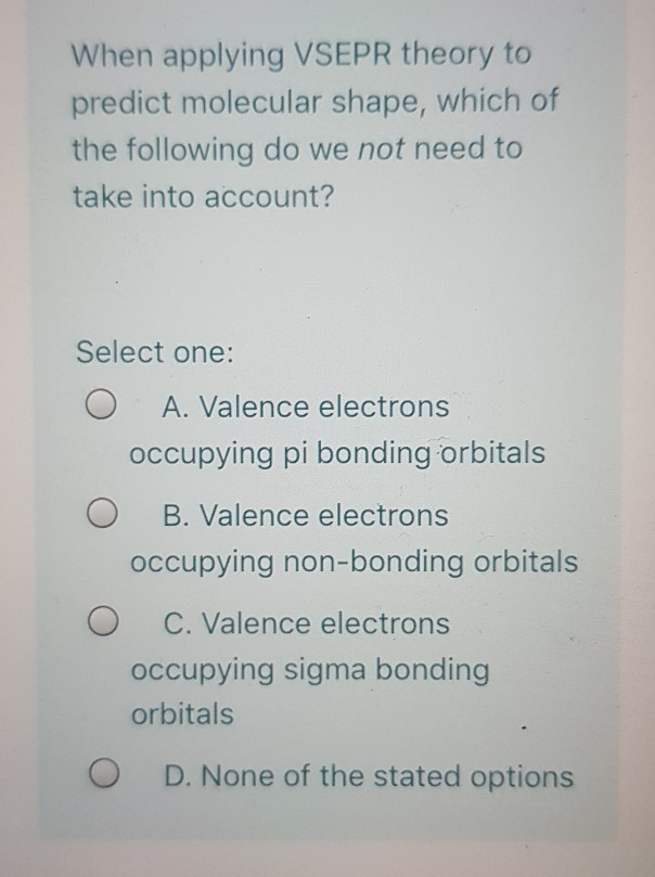 Solved When Applying VSEPR Theory To Predict Molecular | Chegg.com