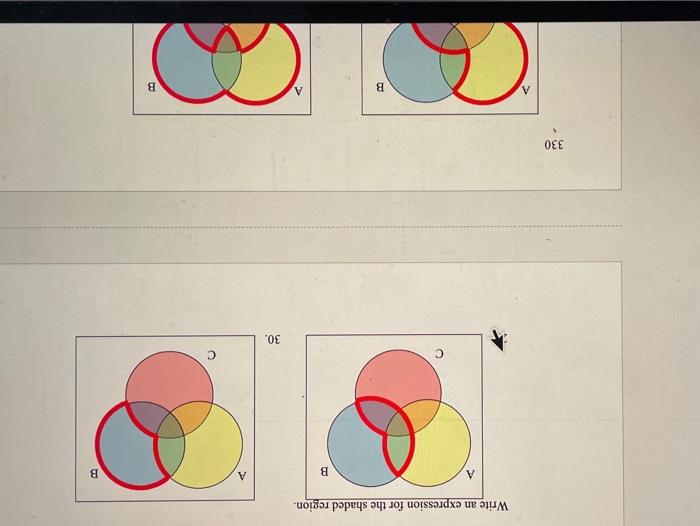 Solved Write an expression for the shaded region. A B А B с | Chegg.com
