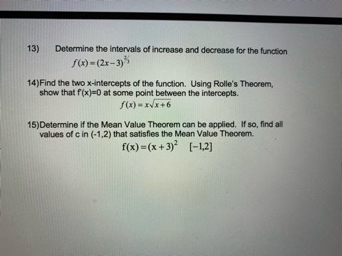 Solved Determine the intervals of increase and decrease for | Chegg.com