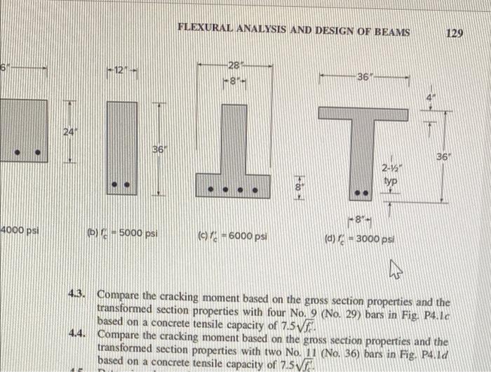 Solved FLEXURAL ANALYSIS AND DESIGN OF BEAMS 129 +28 - 121 | Chegg.com
