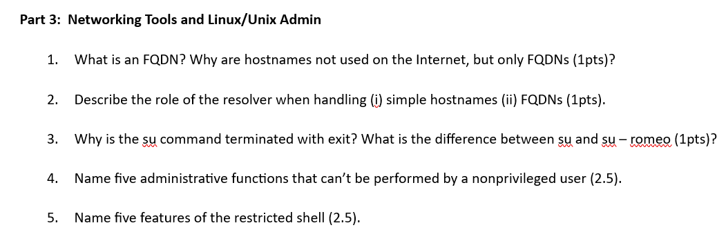 Fqdn Linux Solved Part 3: Networking Tools and Linux/Unix AdminWhat is | Chegg.com