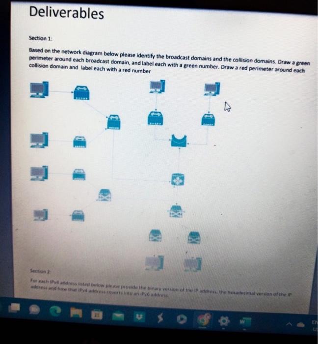 Solved Section 1: Based on the network diagram below please | Chegg.com