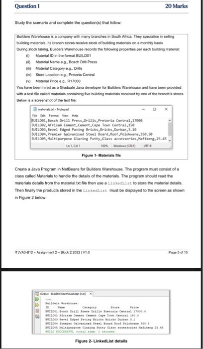 Solved Question 1 20 Marks Study the scenario and complete | Chegg.com