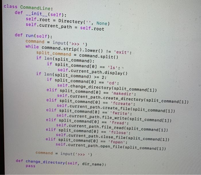 class CommandLine def __init__(self) self.root =