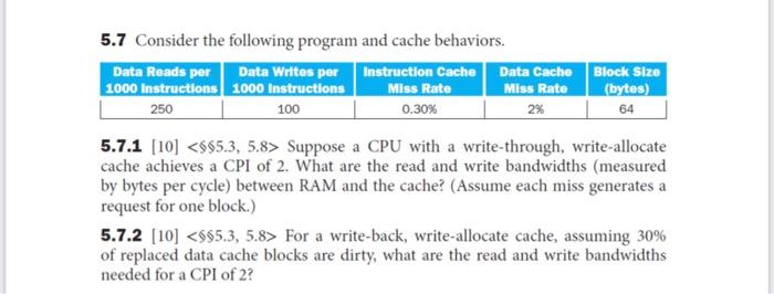 Solved 5.7 Consider The Following Program And Cache | Chegg.com