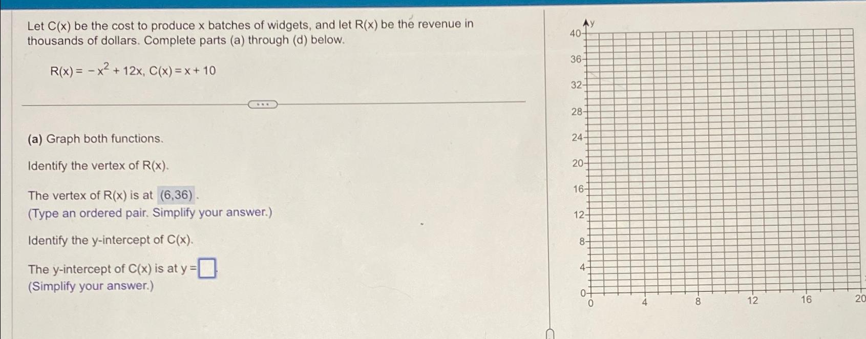 Solved Let C(x) ﻿be the cost to produce x ﻿batches of | Chegg.com