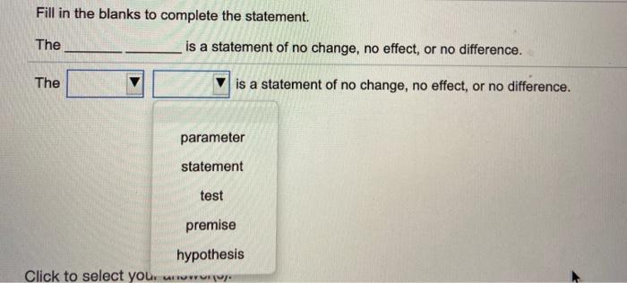Solved Fill in the blanks to complete the statement. The is | Chegg.com