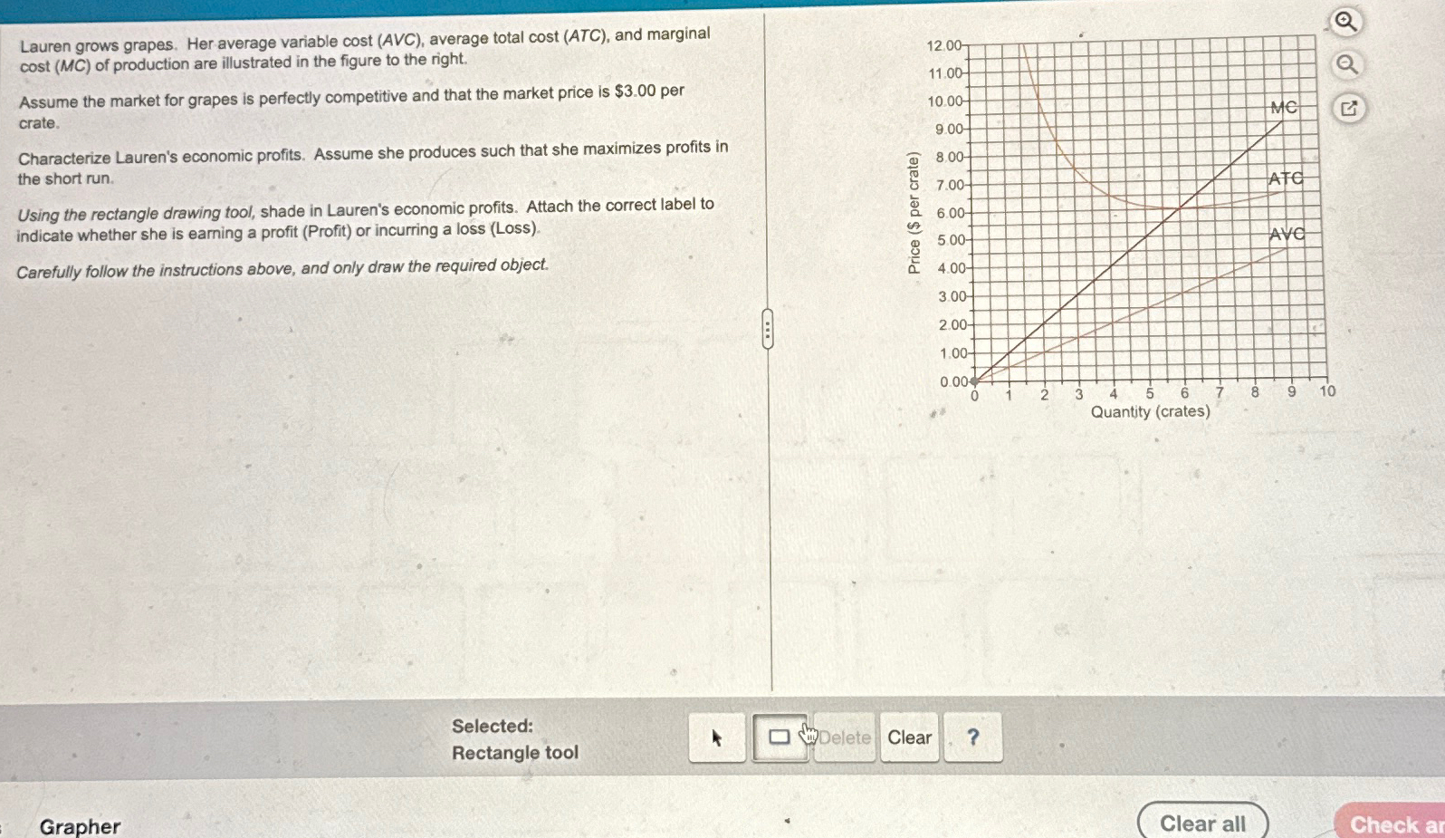 Solved Lauren grows grapes. Her average variable cost (AVC),