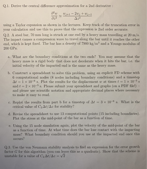 Solved Q.1. Derive the central difference approximation for | Chegg.com