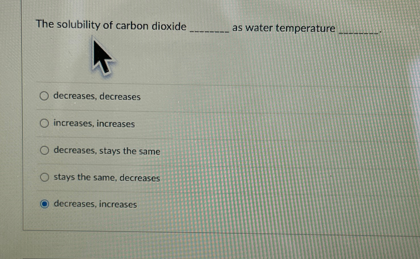 Solved The solubility of carbon dioxide ﻿as water | Chegg.com