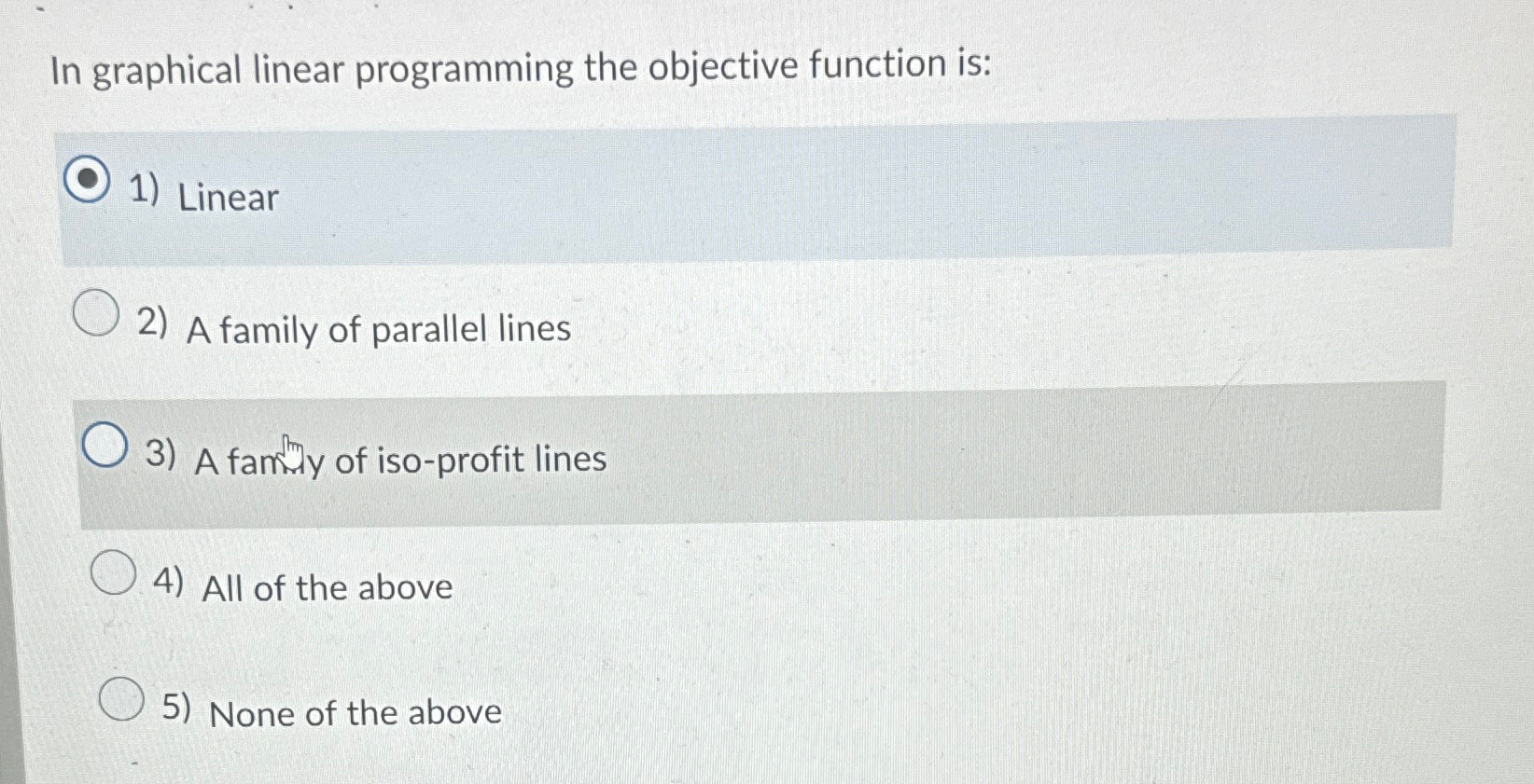 Solved In graphical linear programming the objective | Chegg.com