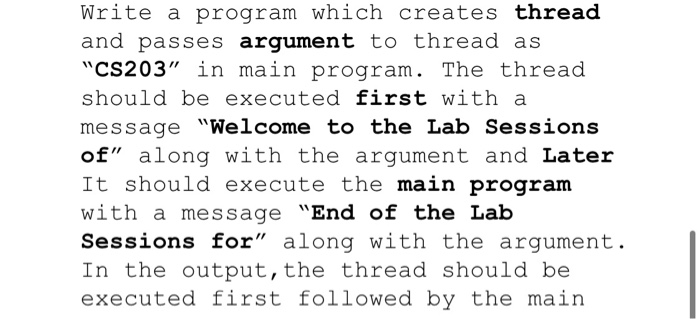 Solved Write a program which creates thread and passes | Chegg.com
