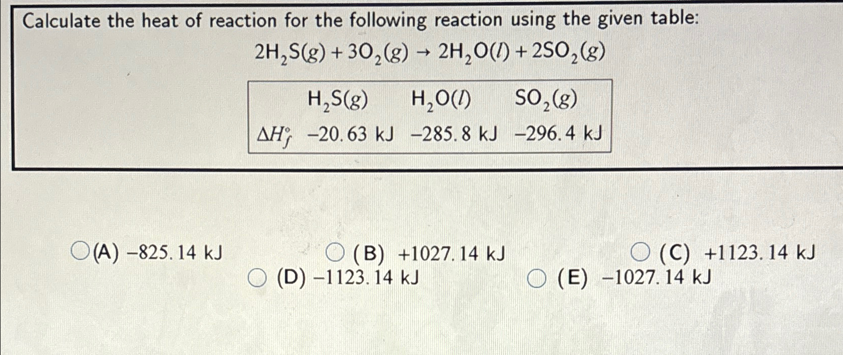 Solved Calculate The Heat Of Reaction For The Following | Chegg.com