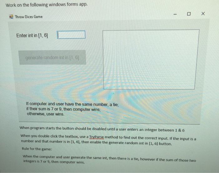 Solved creating a windows form app in c# that will do the | Chegg.com