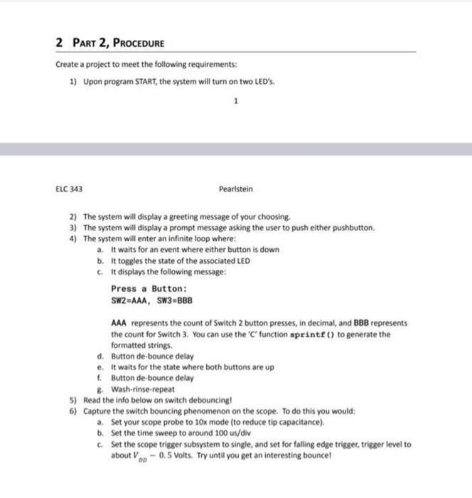 Solved 2 PART 2, PROCEDURE Create a project to meet the | Chegg.com