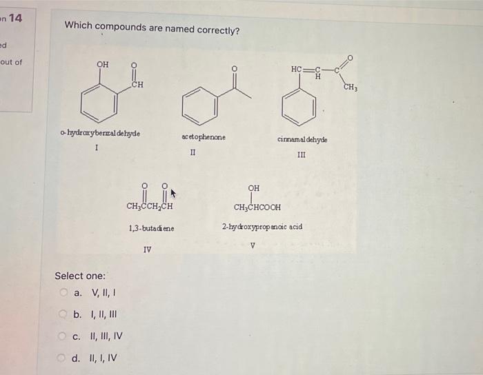 Solved n 14 Which compounds are named correctly? ed out of | Chegg.com