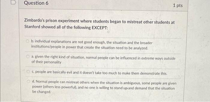 zimbardo prison experiment questions