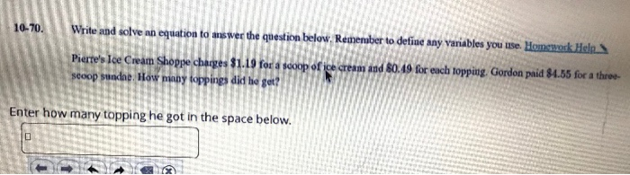 Solved 10-70. Write and solve an equation to answer the | Chegg.com