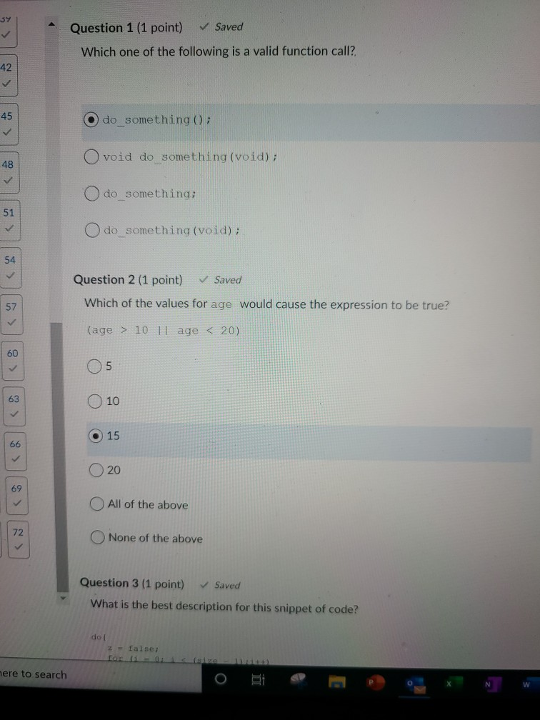 Solved Question 1 (1 point) Saved Which one of the following | Chegg.com